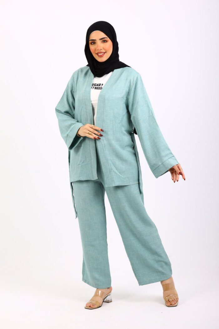 Kimono and Wide-Leg Pants Set - Image 8