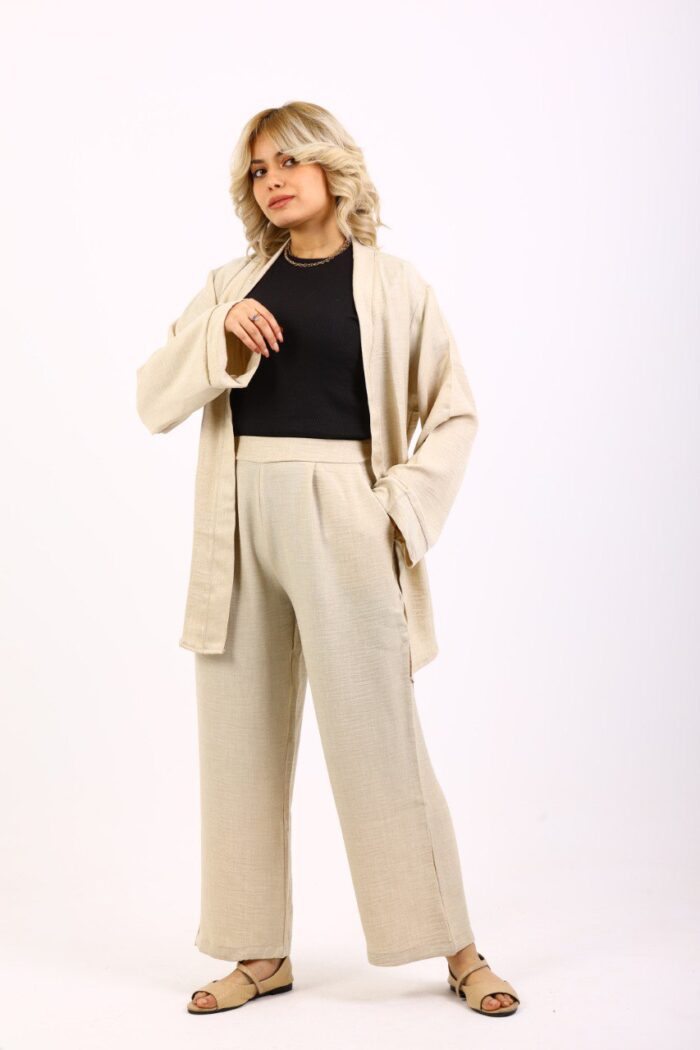 Kimono and Wide-Leg Pants Set - Image 12