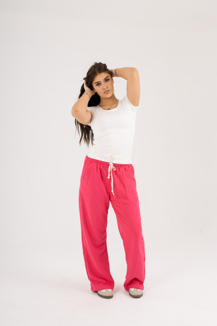 Wide-Leg Basic Sweatpants