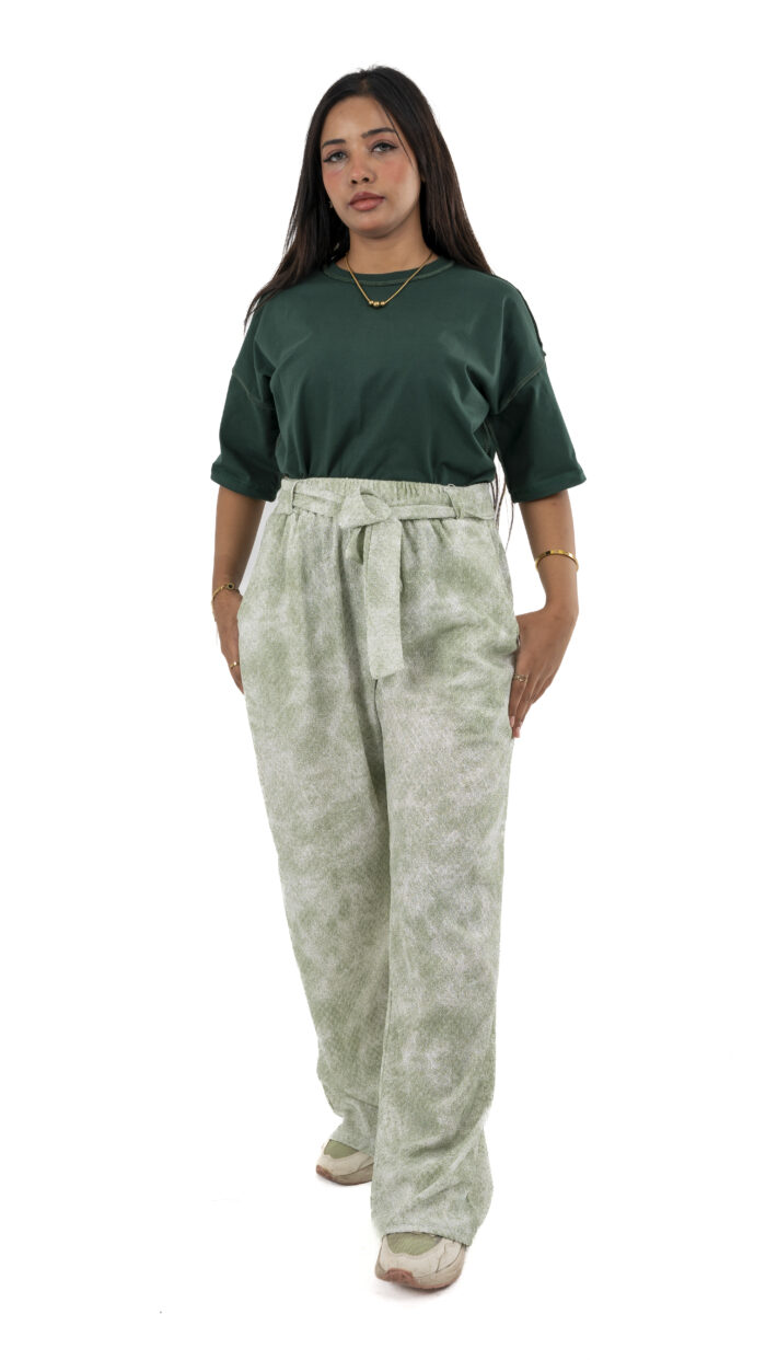 Cloud Printed Wide-Leg Pants