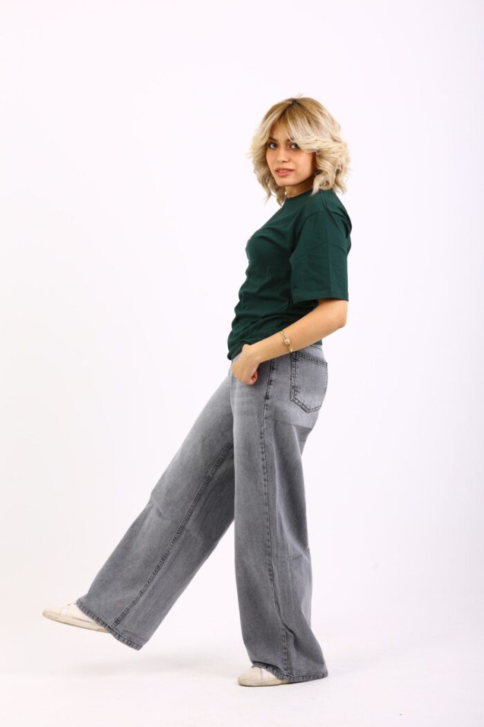 wide leg washed Gray Jeans - Image 4