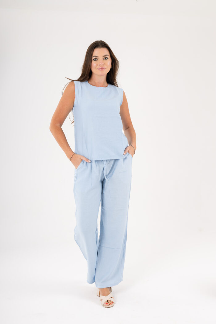 linen long wide leg trousers - Image 28