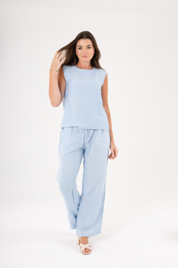 linen long wide leg trousers - Image 27