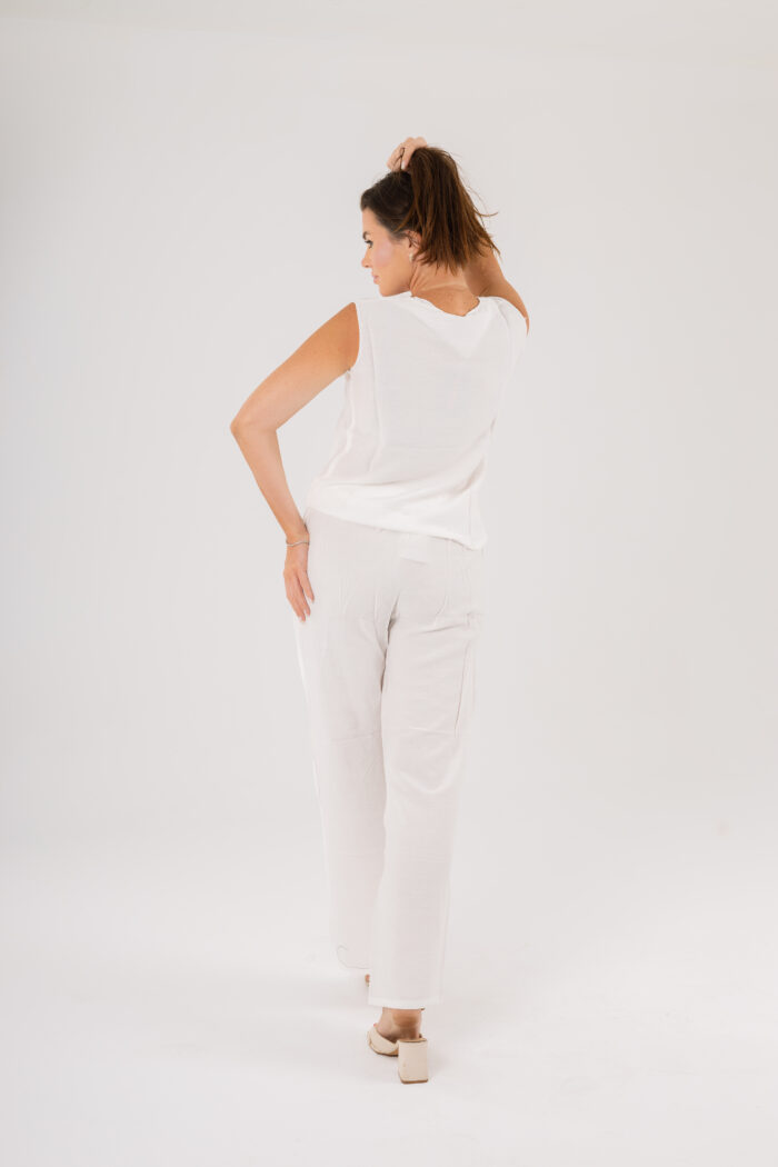 linen long wide leg trousers - Image 22