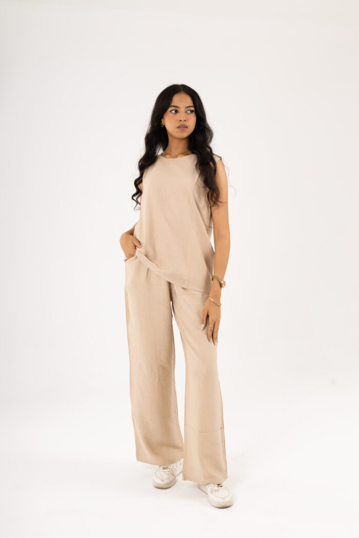 linen long wide leg trousers - Image 20