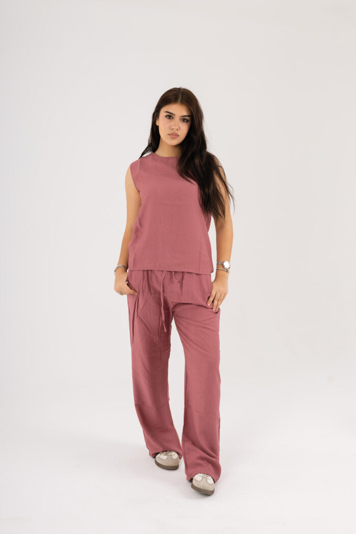 linen long wide leg trousers - Image 18
