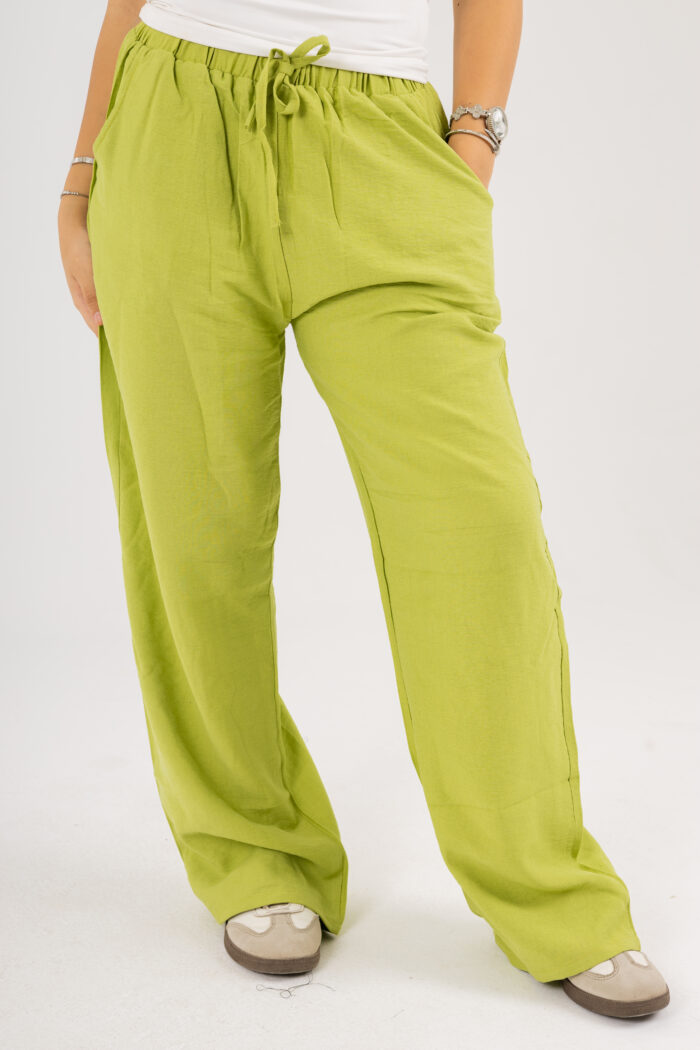 linen long wide leg trousers - Image 6