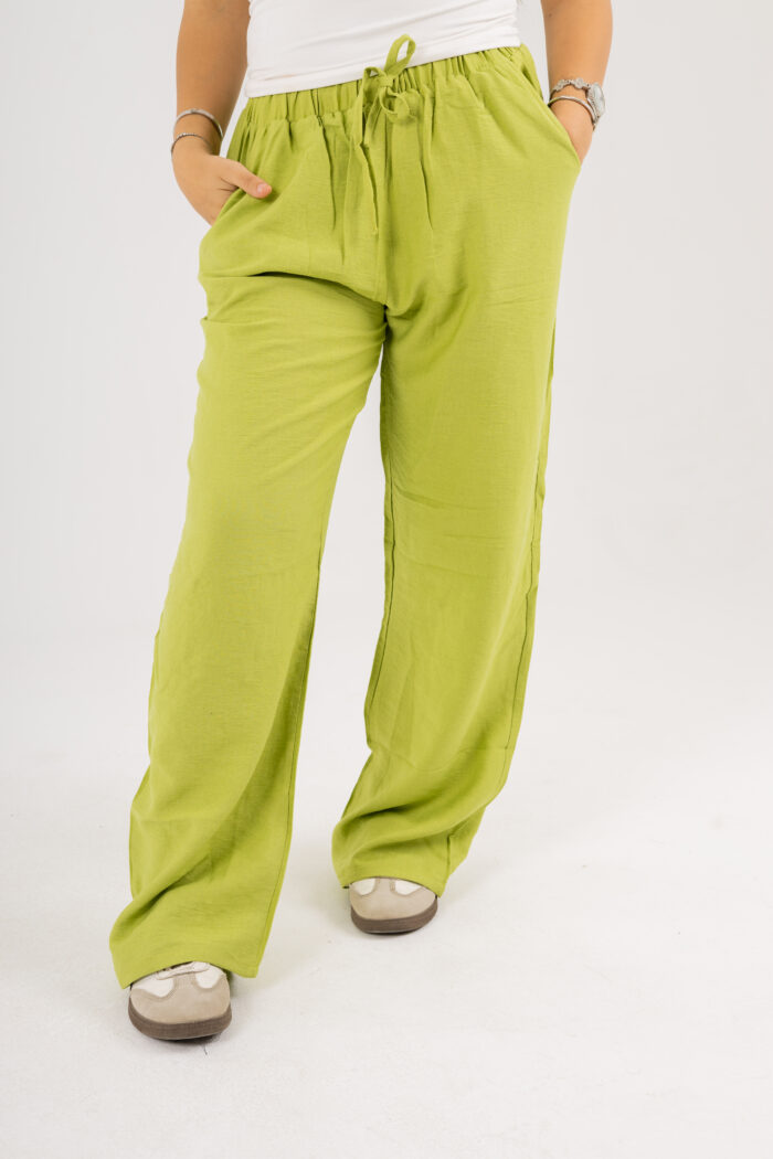 linen long wide leg trousers - Image 5