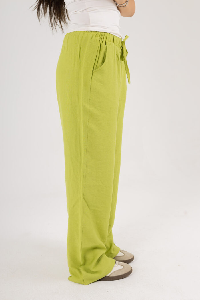 linen long wide leg trousers - Image 4