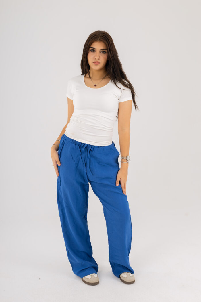 linen long wide leg trousers - Image 11