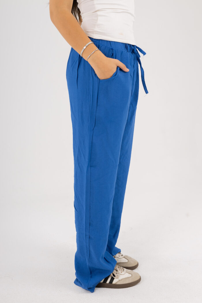 linen long wide leg trousers - Image 9