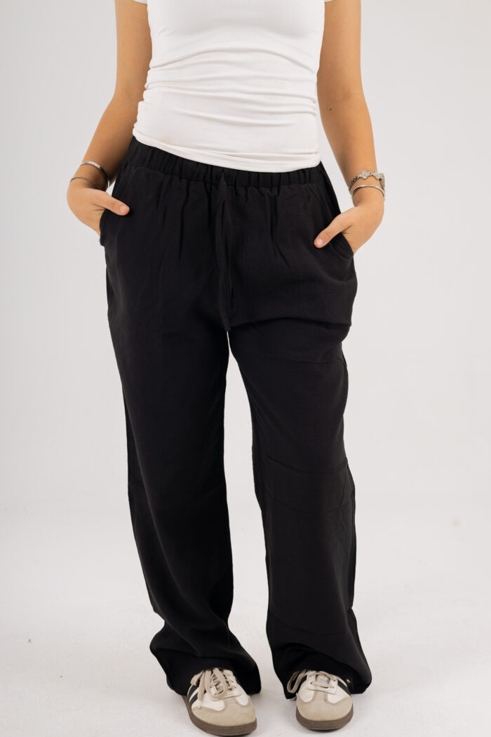 linen long wide leg trousers - Image 13