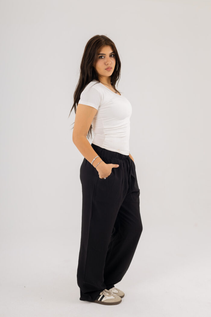 linen long wide leg trousers - Image 15