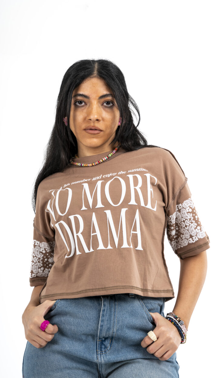 No More Drama – Printed Crop T-shirt - Image 2