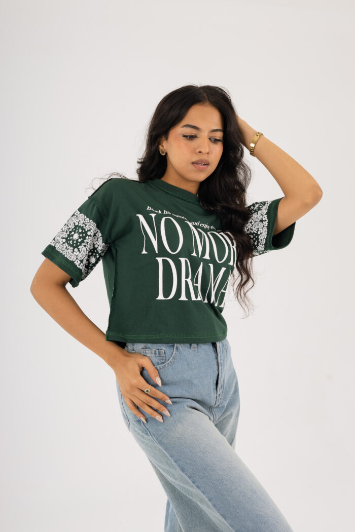 No More Drama – Printed Crop T-shirt - Image 23