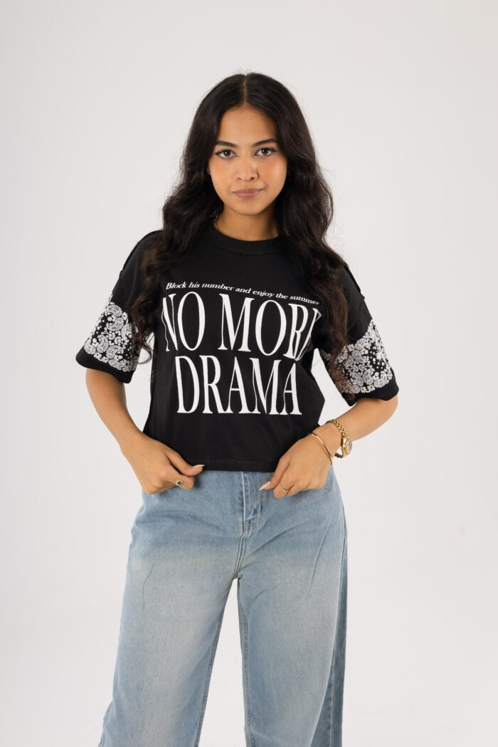 No More Drama – Printed Crop T-shirt - Image 13