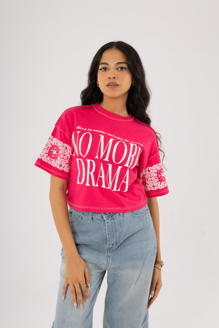 No More Drama – Printed Crop T-shirt - Image 21