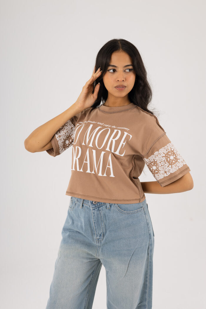 No More Drama – Printed Crop T-shirt - Image 3