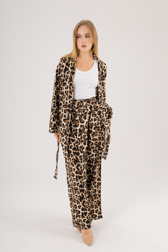 Oversize Printed Kimono and Wide-Leg Pants Set - Image 5