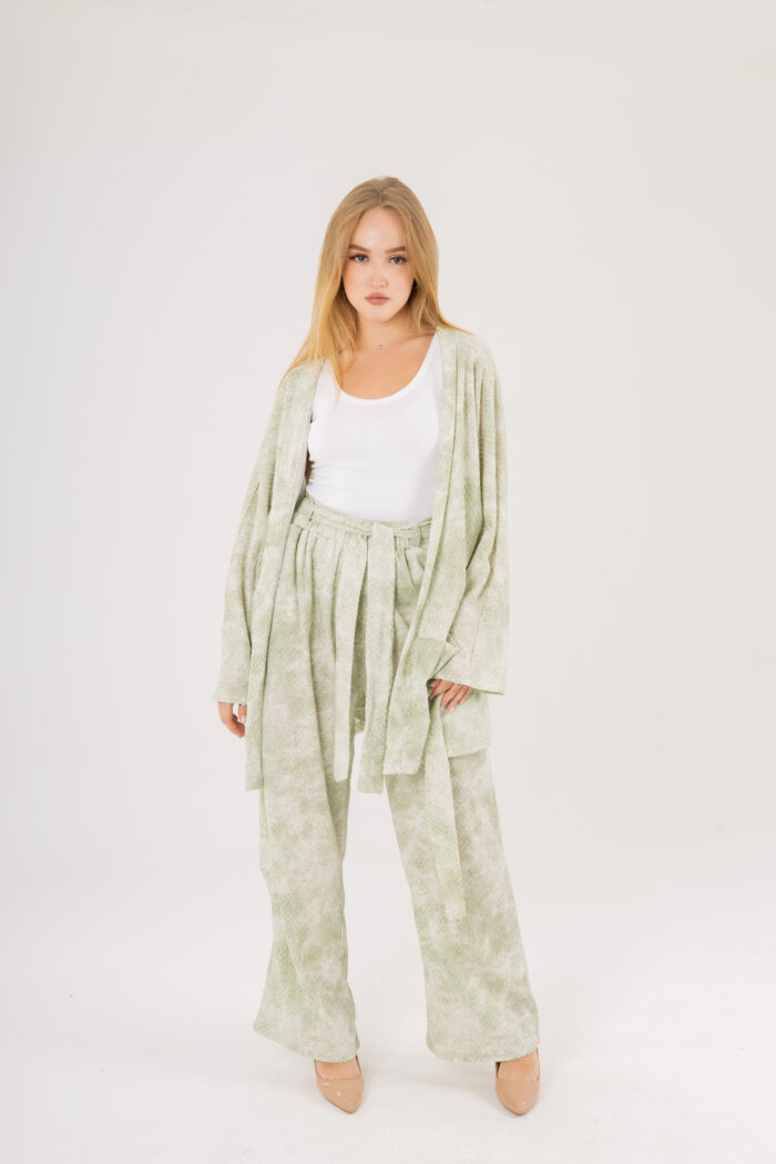 Oversize Printed Kimono and Wide-Leg Pants Set - Image 14