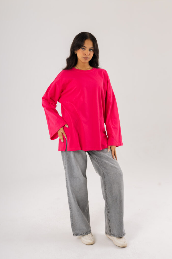 Over Size BasicT-shirt with long sleeves - Image 5