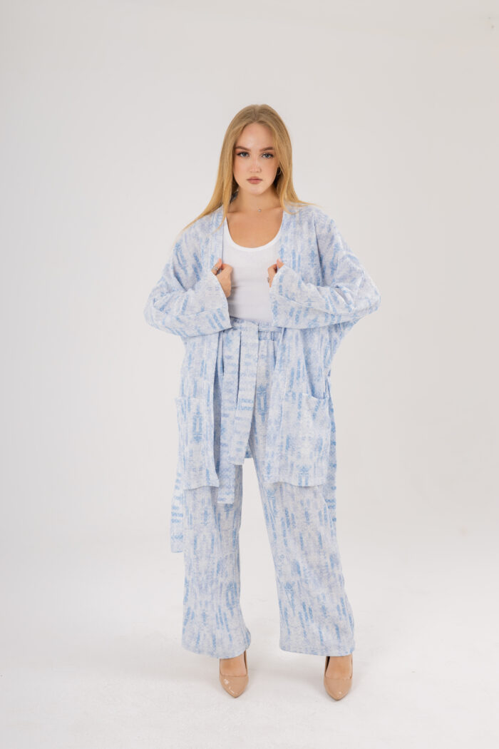 Oversize Printed Kimono and Wide-Leg Pants Set - Image 20