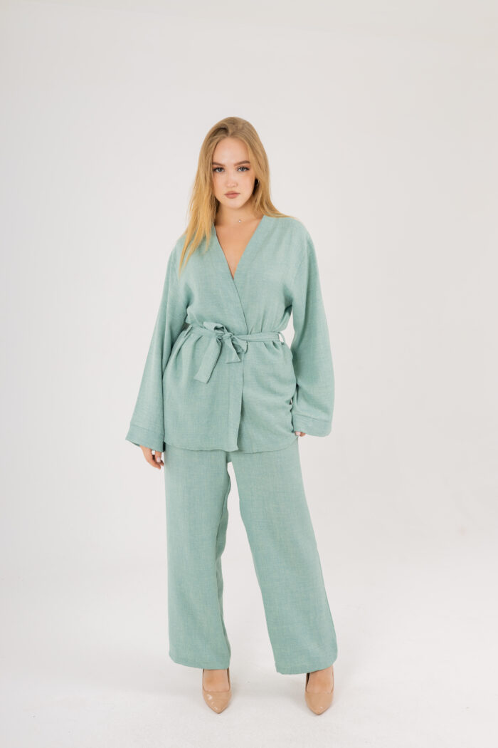 Kimono and Wide-Leg Pants Set - Image 12