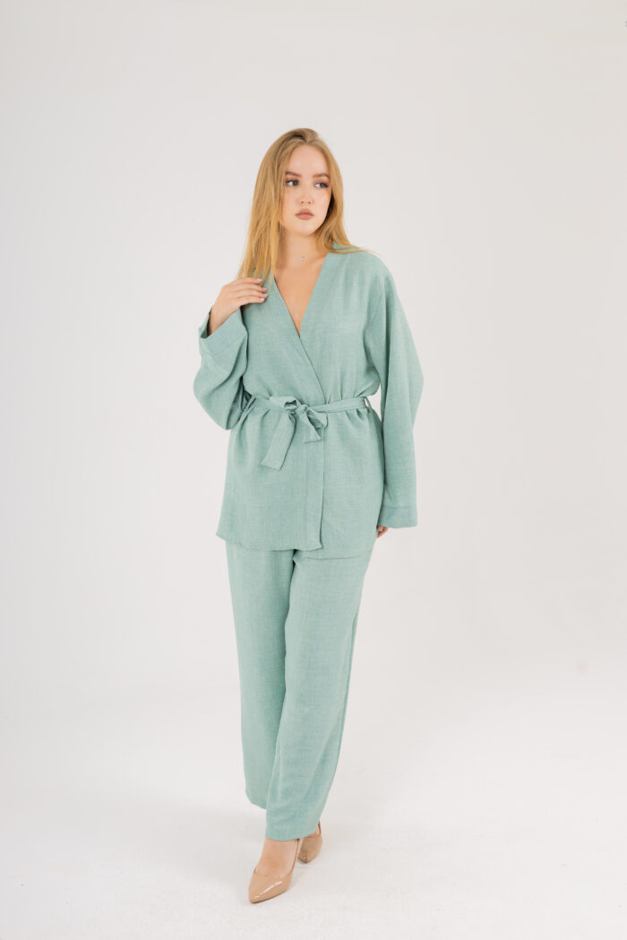 Kimono and Wide-Leg Pants Set - Image 11