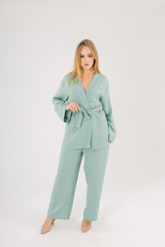 Kimono and Wide-Leg Pants Set - Image 10