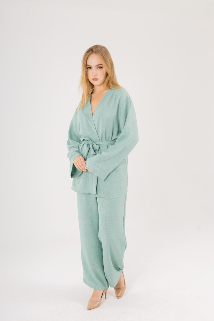 Kimono and Wide-Leg Pants Set - Image 9